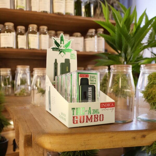 "Gumbo disposable - sweet, pungent aroma with a relaxing body high for stress relief."