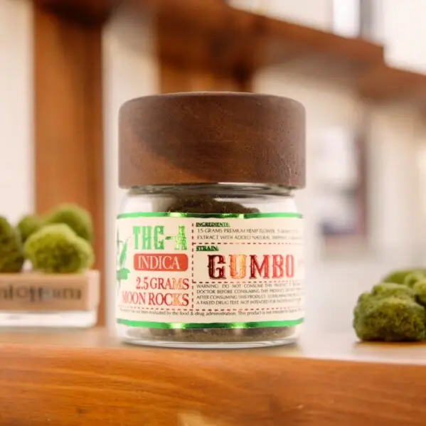 "Gumbo hemp flower - sweet, pungent aroma with a relaxing body high for stress relief."